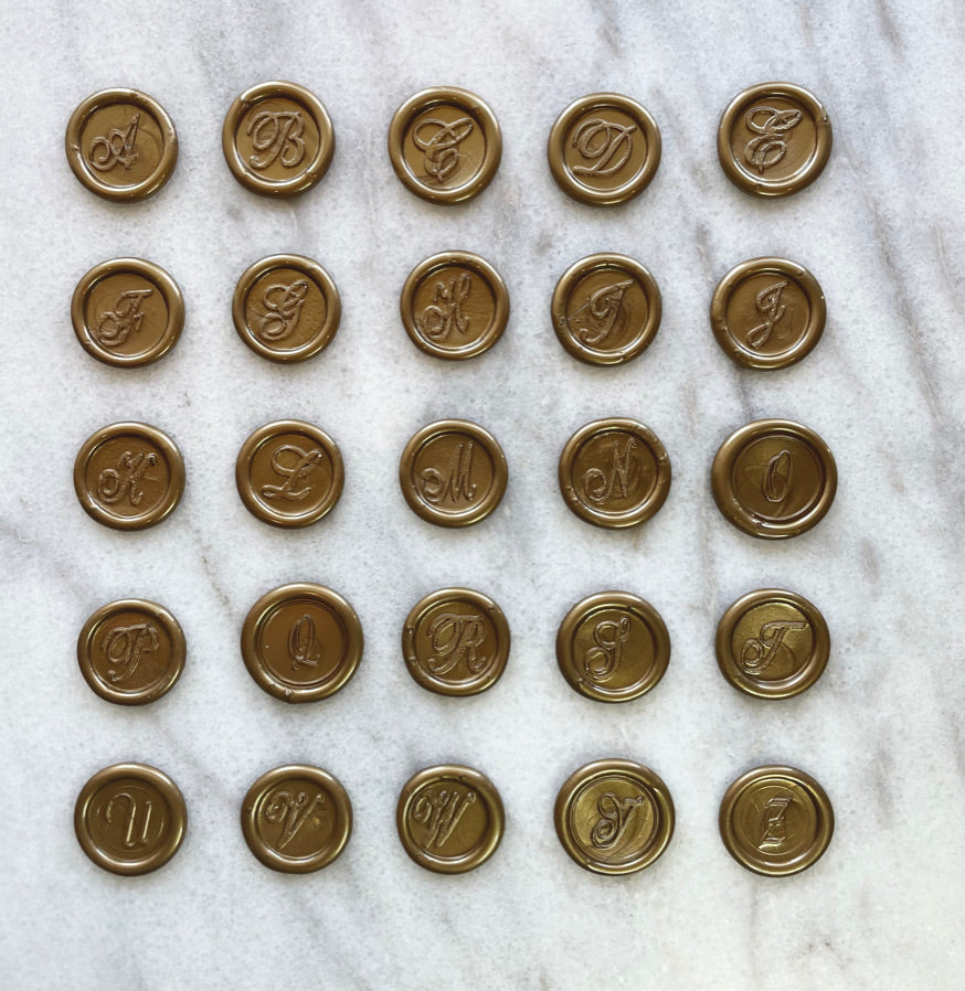 Ships from USA-Custom Wax Seal -Self-Adhesive Wax Monogram Seal - DIY Wax Seal StickersAdhesive Already Applied - .75 inch Diameter - Megan Bruce Designs