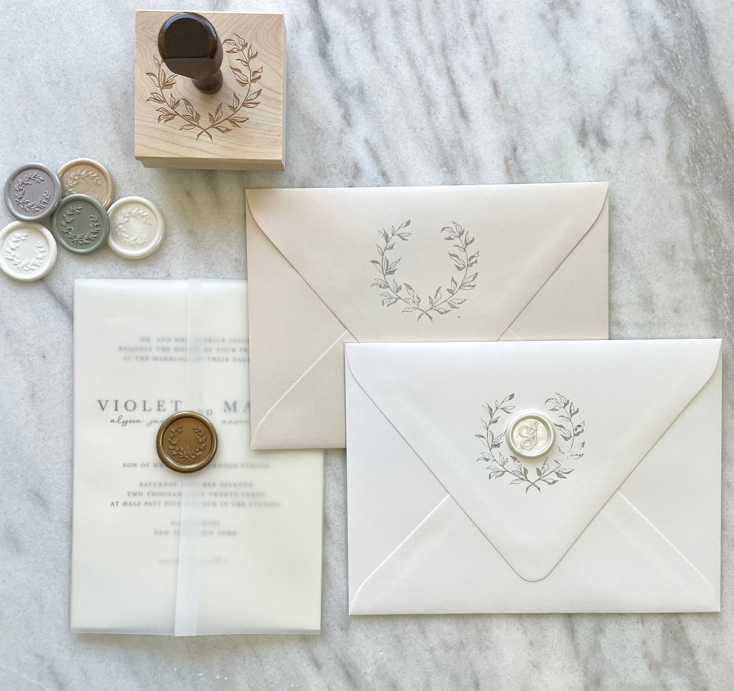 Laurel Wreath Wax Seal - Megan Bruce Designs