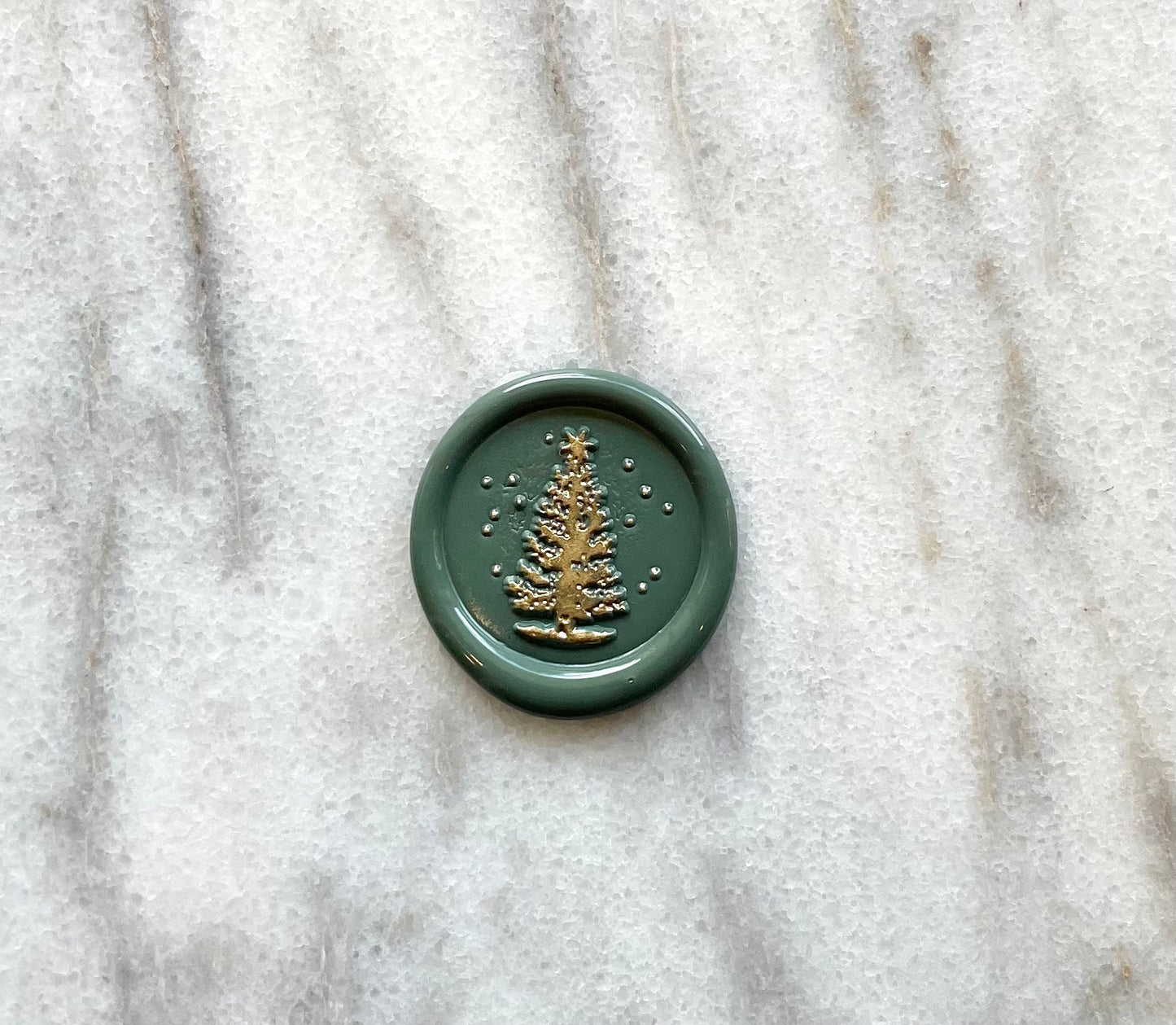 Gold Leaf Holiday Wax Seal - Self Adhesive Wax Seals - Christmas Card Wax Seal - Premade Wax Seals - Megan Bruce Designs