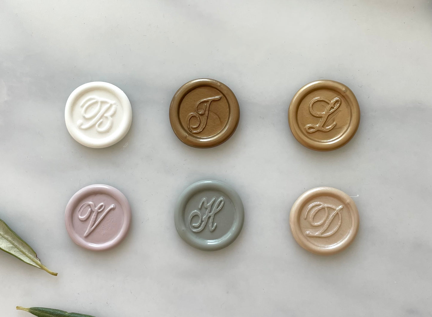 Ships from USA-Custom Wax Seal -Self-Adhesive Wax Monogram Seal - DIY Wax Seal StickersAdhesive Already Applied - .75 inch Diameter - Megan Bruce Designs