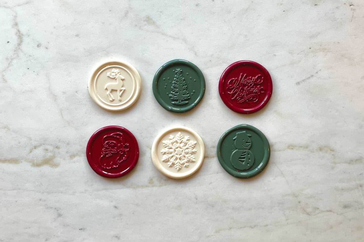 Christmas Card Wax Seals - Self Adhesive Wax Seals - Christmas Wax Seals - Premade Wax Seals - Megan Bruce Designs