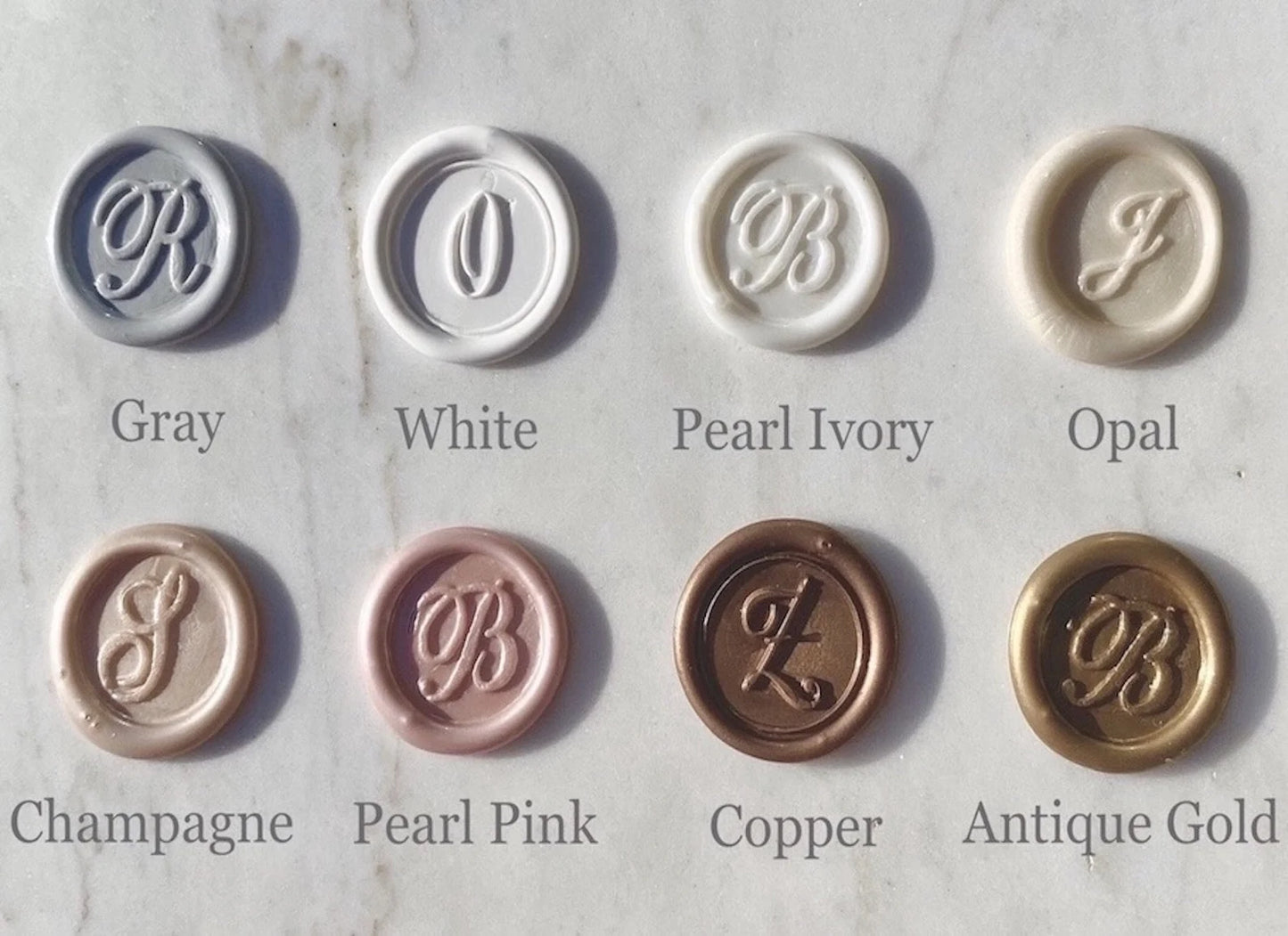 Custom Initial Gold Flake Wax Seals - Seal -Wax Seal Stickers- Adhesive Wax Seals - Megan Bruce Designs