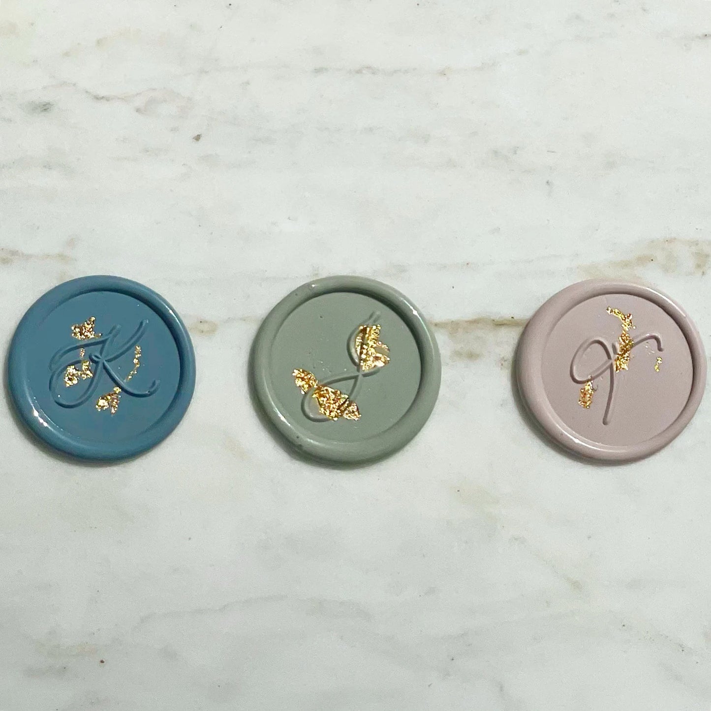 Custom Initial Wax Seals with Gold Foil - Adhesive Already Applied - Wedding Invitation Wax Seal Sticker - Luxury Wedding - Save the Date - Megan Bruce Designs