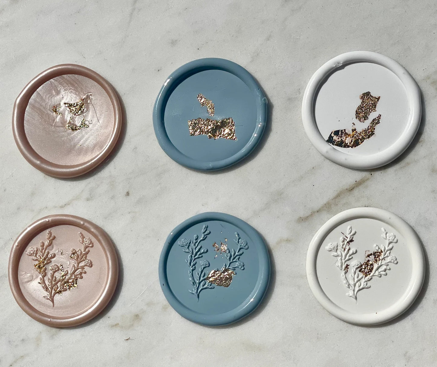 Custom Initial Gold Flake Wax Seals - Seal -Wax Seal Stickers- Adhesive Wax Seals - Megan Bruce Designs