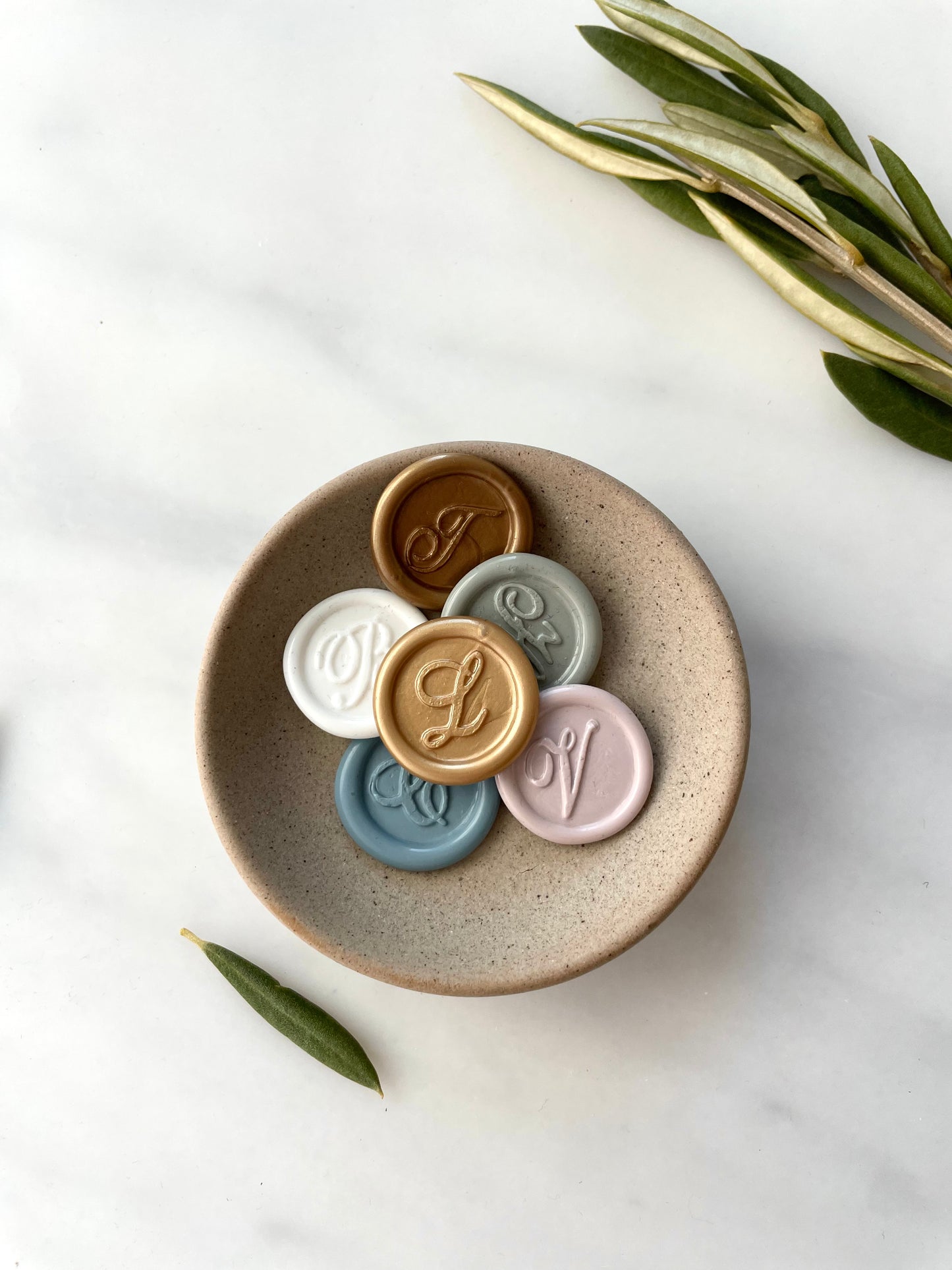 Ships from USA-Custom Wax Seal -Self-Adhesive Wax Monogram Seal - DIY Wax Seal StickersAdhesive Already Applied - .75 inch Diameter - Megan Bruce Designs