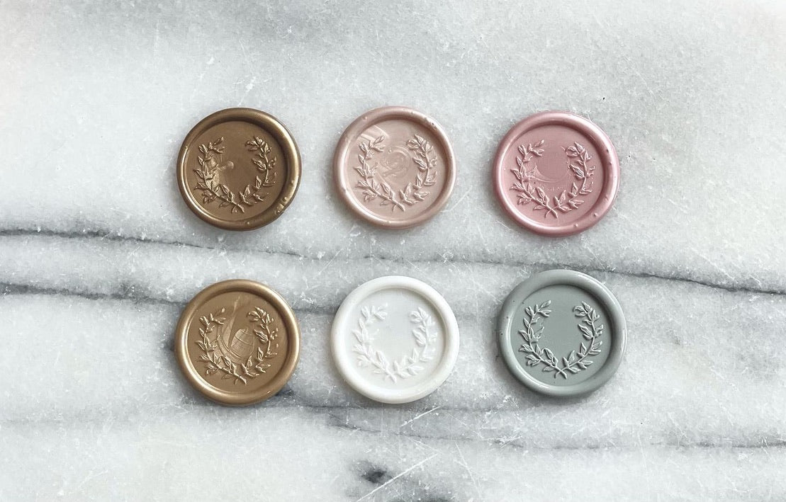 Wax seal stickers, Invitation wax seals, Megan Bruce Designs