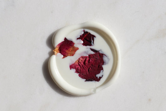 Dried Rose Petal Wax Seal - Adhesive Already Applied Wax Seals - Peel and Stick Wax Seals - Megan Bruce Designs